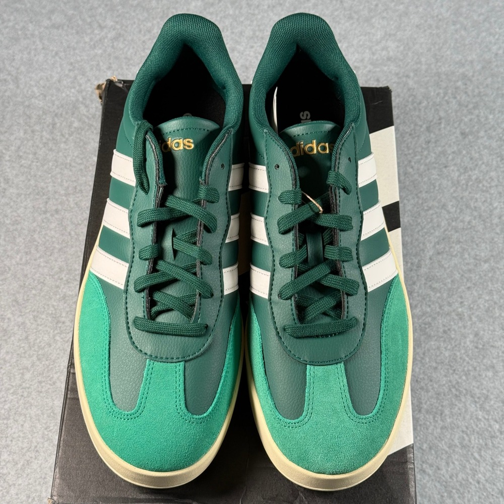 Adidas Barreda Dark Green White Men's 12 Retro Leather Suede Sneakers NIB - Picture 3 of 8